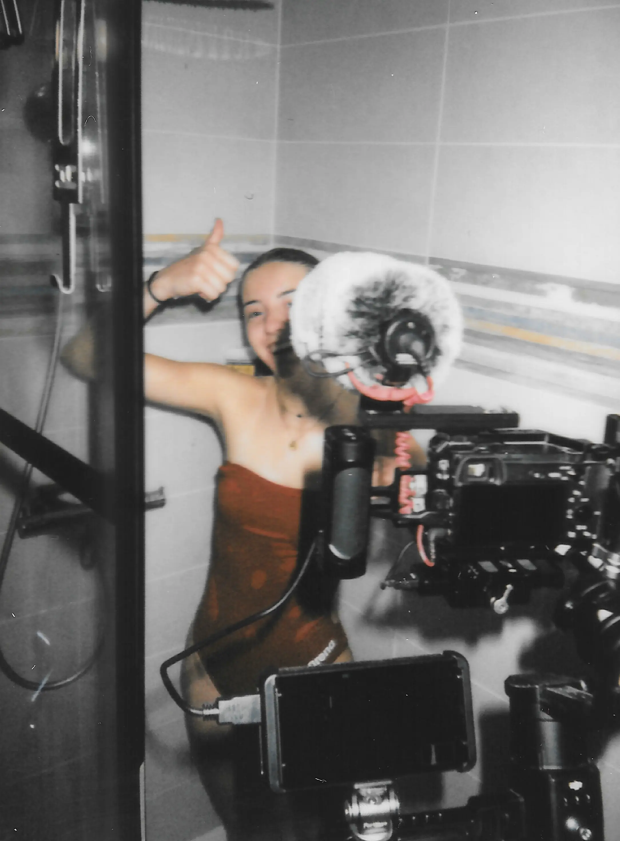 Baptiste SAVE et Noémie en tournage de la scène de la douche